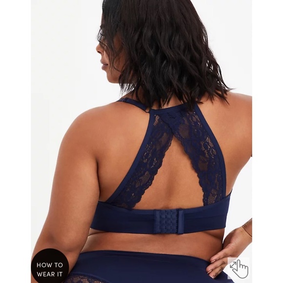 NWT TORRID Navy Racerback Lightly Padded Seamless Flirt Bralette - Picture 5 of 7